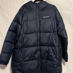 Columbia Women's Puffect Mid Hooded Jacket Sz 1X - Navy